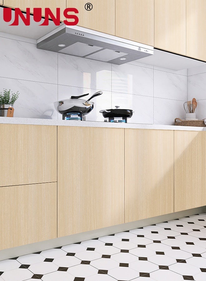 UNUNS Wood Wallpaper,60cmx10m Natural Wooden Contact Paper for Cabinets Countertops Drawer Shelf Liner,Self-adhesive Removable Wallpaper Waterproof,Light Brown - Image 2